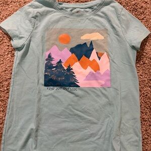 Cat & Jack kids Mountain Graphic Tee - Mint with Multicolor Print